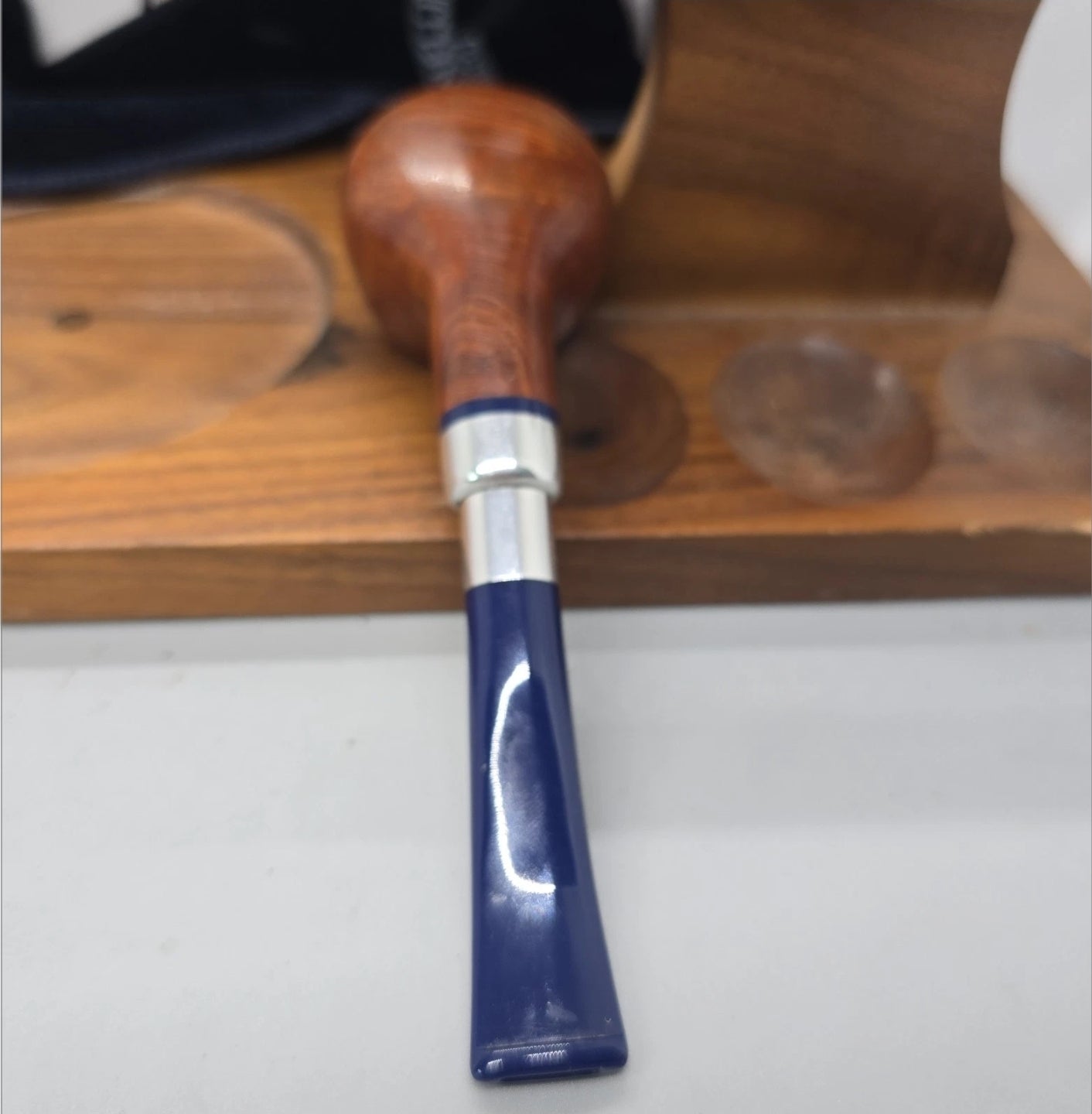 Savinelli Eleganza Smooth Natural Bent Billiard (315) 6mm Filter Pipe Near MINT