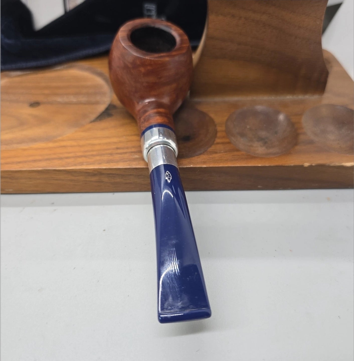 Savinelli Eleganza Smooth Natural Bent Billiard (315) 6mm Filter Pipe Near MINT