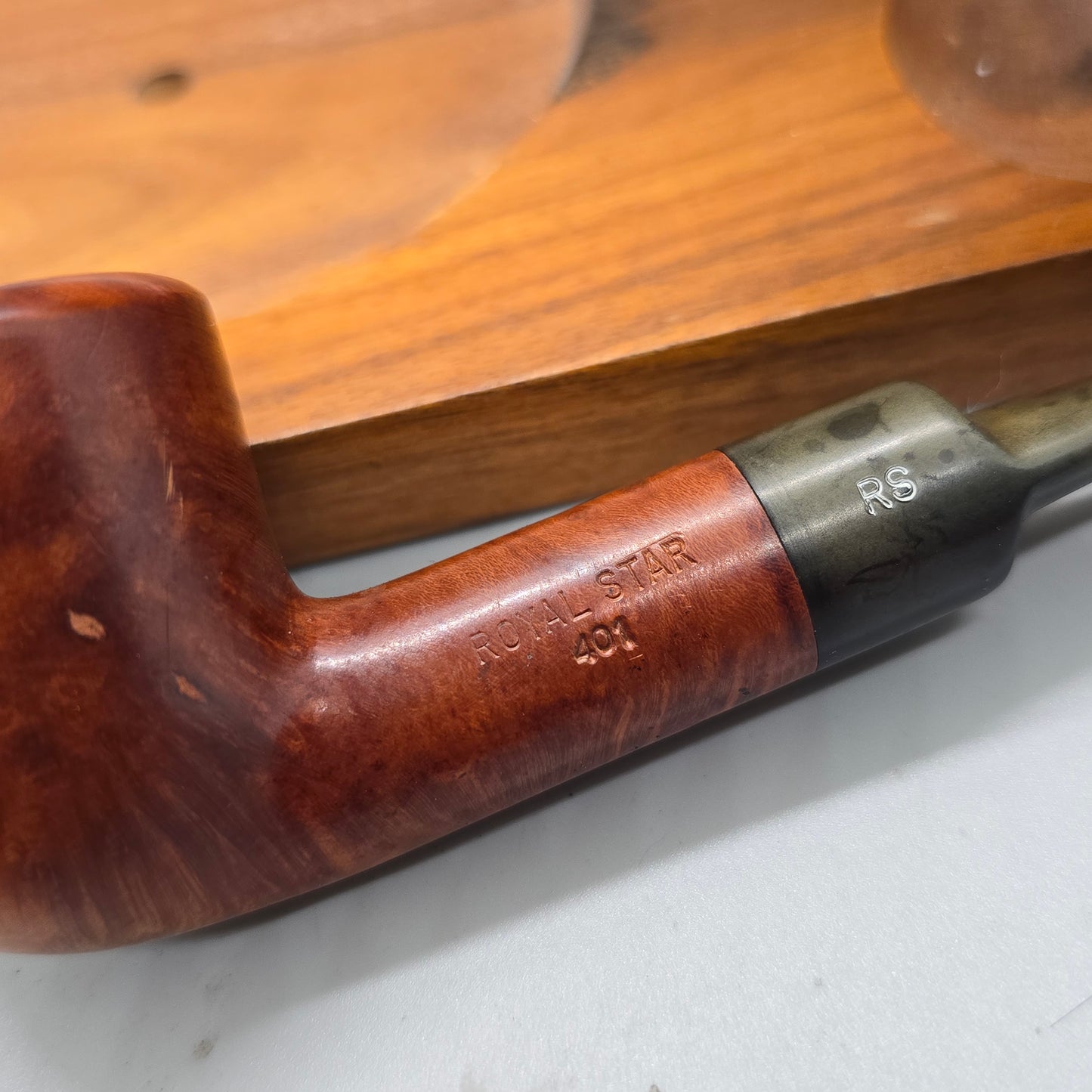 Vintage ROYAL STAR 401 Bent Billiard shape, briar pipe Near Mint, Ready To Smok