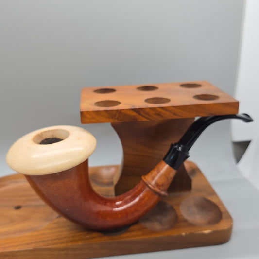 ✔️CALABASH PIPE BLOCK MEERSCHAUM BOWL GOURD BODY REMOVABLE BOWL Mint!