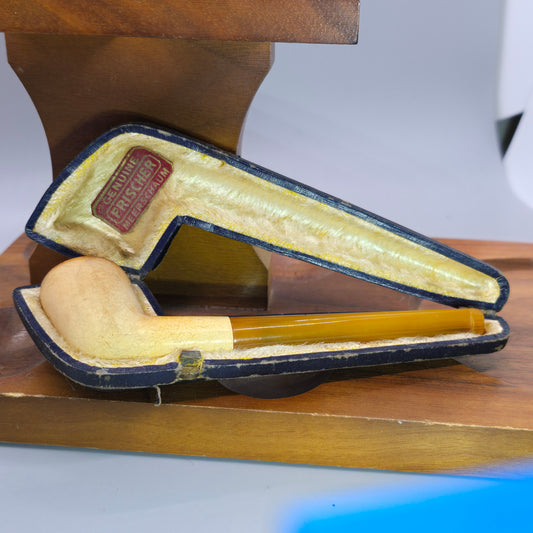 VERY RARE GENUINE FRISCHER MEERSCHAUM PIPE IN CASE NEAR MINT RESTORED