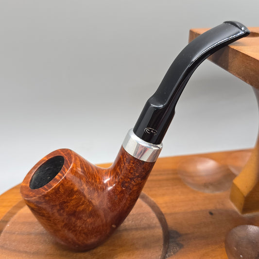 GASPARINI bent Diplomat larger type tobacco pipe Mint