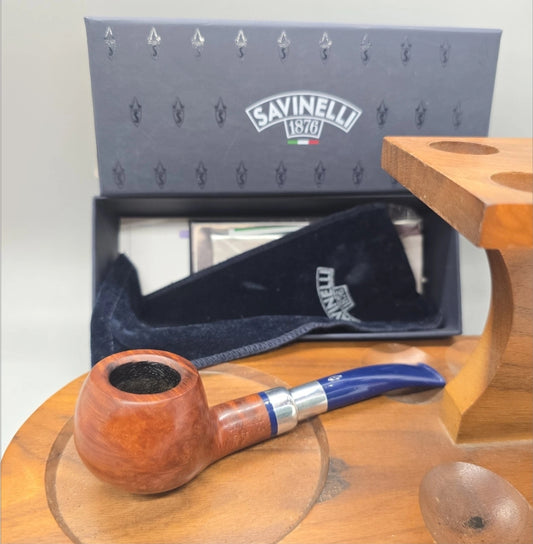 Savinelli Eleganza Smooth Natural Bent Billiard (315) 6mm Filter Pipe Near MINT