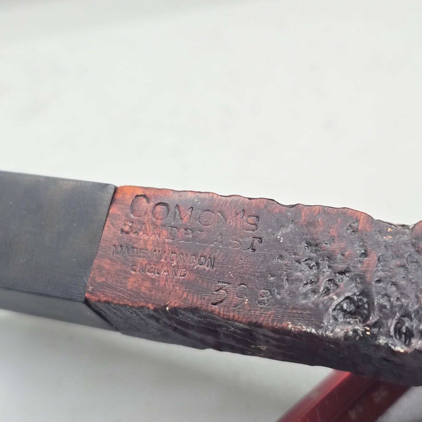 Old "Comoy's Sandblast" No 393 SQUAT BULLDOG 3-PIECE C MINT STUMMEL STEM DAMAGE